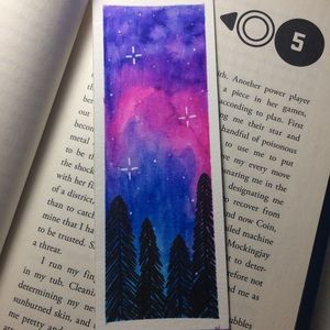 Galaxy Forest Hand Painted Bookmark